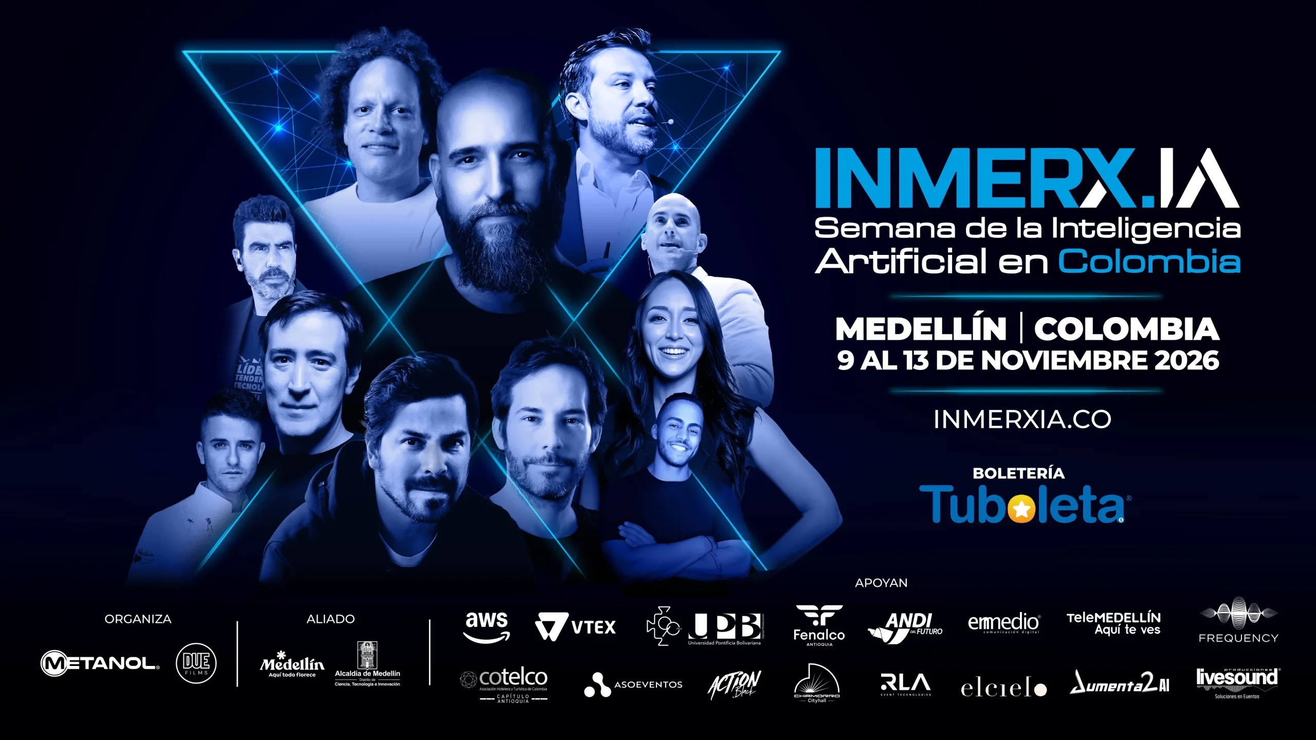 Speakers confirmados de INMERXIA — Semana de la Inteligencia Artificial en Colombia, 9 al 13 de noviembre de 2026, Medellín